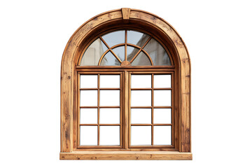 Obraz premium wooden windows of different shapes isolated on white or transparent background.