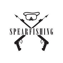 spearfishing silhouette emblem logo illustrations