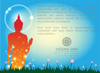 Abstract of Vesak Day. The Birthday, Enlightenment and Death of Lord Buddha that's one sign of Buddism. Buddhists called The Meditation Day or Jayanti Day. Background and banner concept.