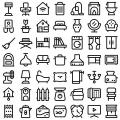 Home Living Furniture Decoration Icon Set. Perfect for user interface, new application
