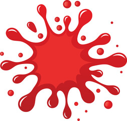 Red Paint Splatter Icon | Vector Illustration | Abstract Design