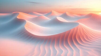Serene Sunset Dunes A Dreamlike Desert Landscape