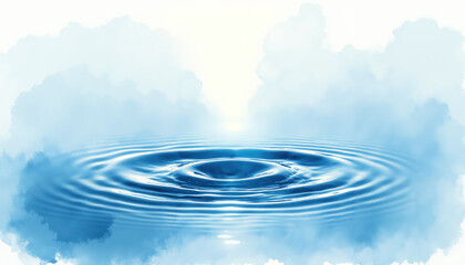 A serene ripple in blue watercolor evokes baptism, spiritual awakening, and divine peace in Christian symbolism.