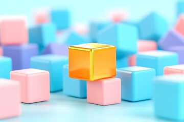 Obraz premium Colorful Cubes Abstract Arrangement