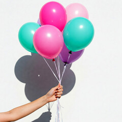 hand holding balloons