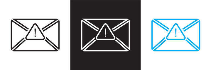 Error message icon  symbolizing alerts or problems in a system. Vector for websites, mobile interfaces, presentations, and visual branding. Vector illustration. isolated on white and black background