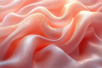 Gradient champagne gold to blush pink crushed silk with satin sheen texture for sustainable fashion branding and wedding dress materials