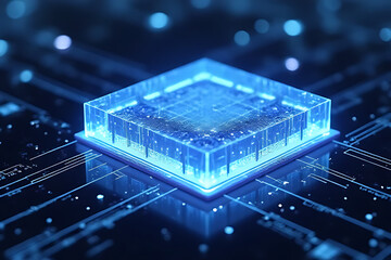 Exploring quantum computing innovations technology lab digital art futuristic environment close-up