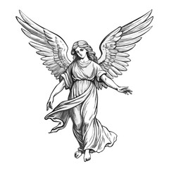 Obraz premium Angel with Outstretched Wings Symbolizing Peace and Grace 