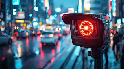 Automated car license plate recognition system installed in an urban environment, ensuring security and safety