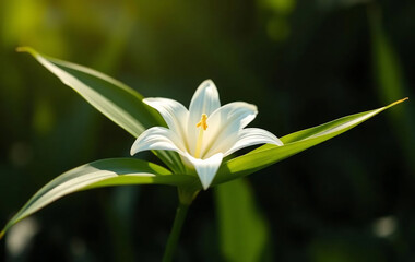 Fototapeta premium Single White Lily
