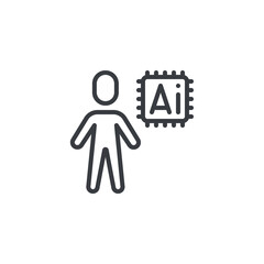 AI Powered HR line icon