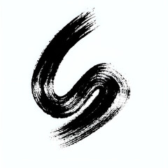 Abstract Brush Stroke Isolated on White Background – Artistic Ink Texture, High Resolution