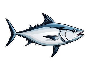 Naklejka premium Tuna fish isolated on white background