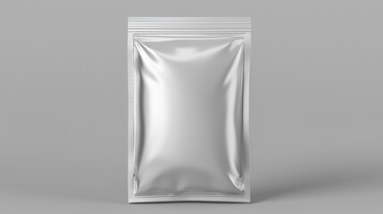 A pristine white colored plastic zip lock pouch standing upright against a bright seamless background showcasing its simple minimal design and packaging