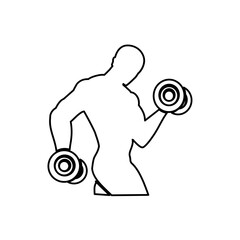Black Line Fitness Vector Icons Minimalist Athletic Vector Icons for Fitness & Gym Equipment  bodybuilder