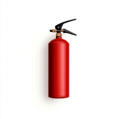 Obraz premium red fire extinguisher with visible nozzle and handle, isolated on a plain white background