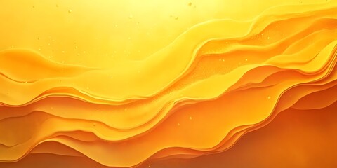 Fototapeta premium A vibrant yellow and orange abstract background with flowing wavy lines and subtle light variations