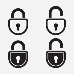 Unlock and Lock Icons Set