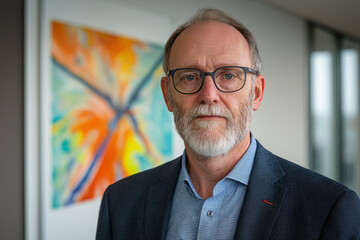 Fototapeta premium Chief sustainability officer leadership goals. Impact energy. Strategy climate. Chief Sustainability Officer leading an energy-focused team in a corporate setting.