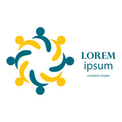 rotating successful people community logo design