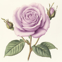 Fototapeta premium a vintage botanical illustration of a blooming rose.