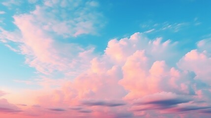 Pink and Blue Cloudscape at Sunset