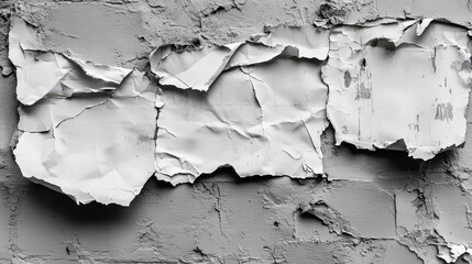 Obraz premium Peeling weathered white paint on rough concrete surface