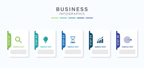 Vector infographic label design with circle infographic template design and 5 options or steps. Can be used for process diagram, presentations, workflow layout, banner, flow chart, info graph.
