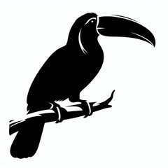 Obraz premium Elegant Bird Silhouette Illustration in Wildlife Setting