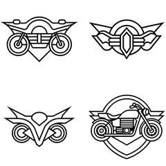 Vintage motor cycle logo design with retro style illustration