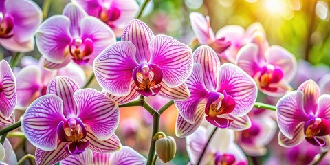 Pink and White Orchid Close-Up: Delicate Floral Photography, Macro Orchid Bloom, Beautiful Orchid Flowers