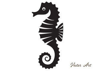 Obraz premium Seahorse vector silhouette an white background 