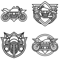 Vintage motor cycle logo design with retro style illustration