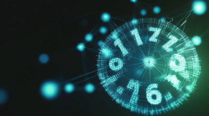 Fototapeta premium digital clock displaying time in futuristic design, showcasing interconnected elements and glowing numbers, representing time management and technology