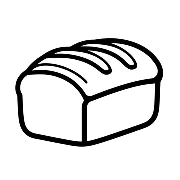 recommend clip art: Bread loaf outline vector illustration bakery food fresh baked goods design transparent background