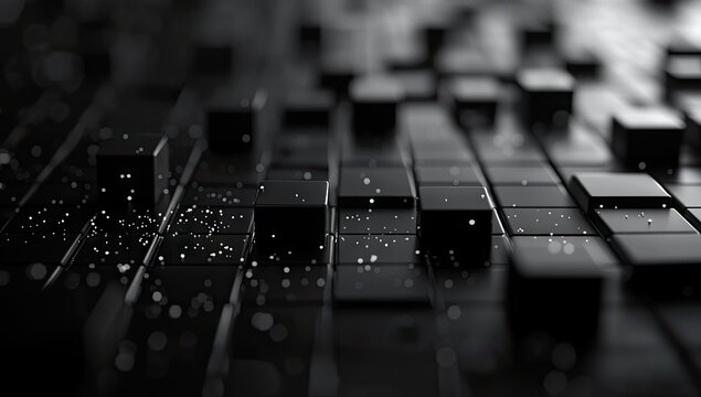 Abstract geometric pattern of black cubes
