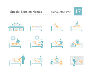 Nursing home related icon set