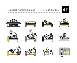 Nursing home related icon set