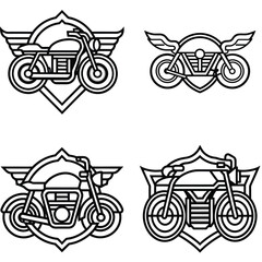 Vintage motor cycle logo design with retro style illustration