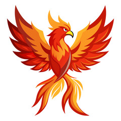 Obraz premium phoenix with its wings spread wide no background vector flie.