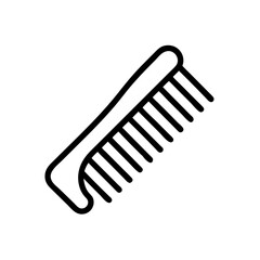 Fototapeta premium Minimalist Beard Comb Icon in Black Line Art 