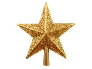 Fototapeta premium golden star christmas tree topper isolated on white background PNG. GENERATIVEAI