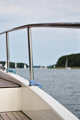 Boat deck, sailing on lake