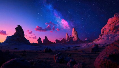 Stunning desert at night