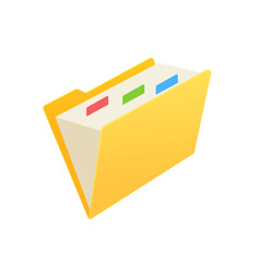 folder with document files. Yellow folder for documents storage.  File transfer of document in folder, cloud storage, connection docs information migration. Access remote file documents
