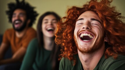 Angry man's face shows scream expression