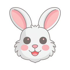 Cute rabbit emoji on transparent png background