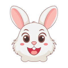 Obraz premium Cute rabbit emoji on transparent png background