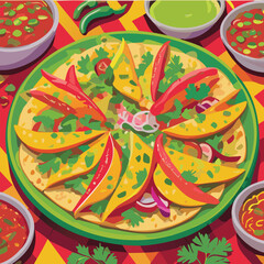 Fajitas with Rich Flavors and a Tempting Aroma, vector illustration